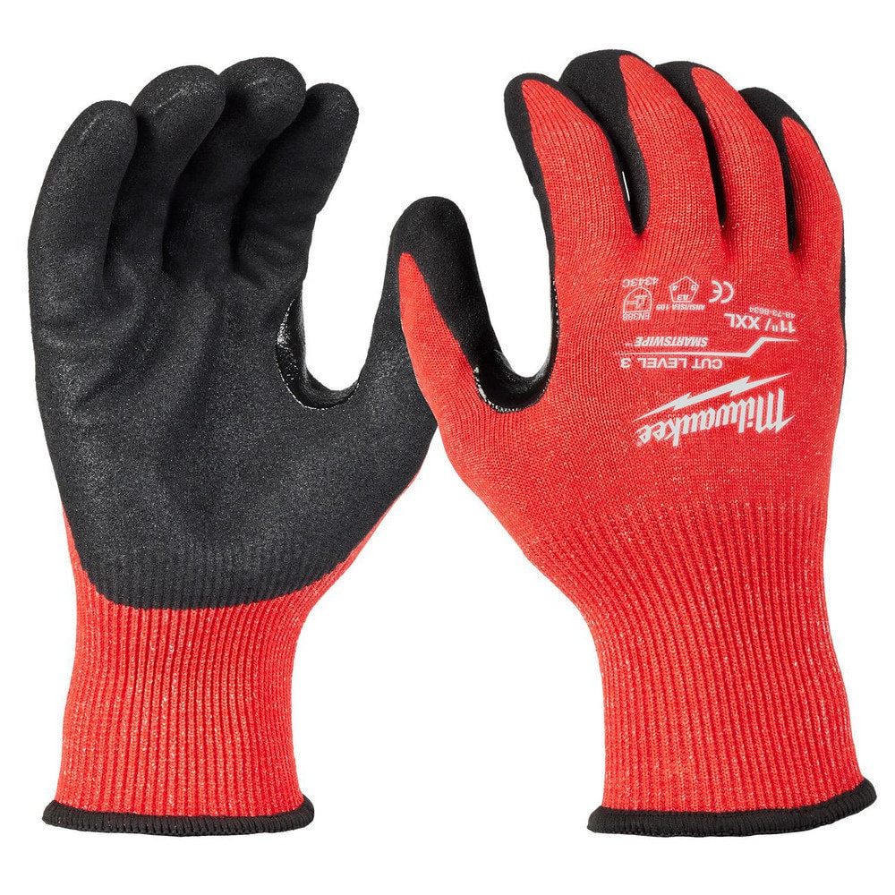 Cut-Resistant Gloves: Milwaukee 48-73-863E, Size 2X-Large, ANSI Cut A3, ANSI Puncture 0, Nitrile, Nitrile