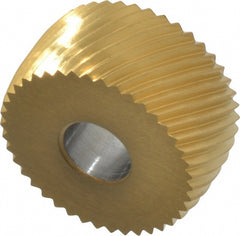 Convex Knurl Wheel: 3/4" Dia, 90 &deg; Tooth Angle, 20 TPI, Diagonal, Cobalt