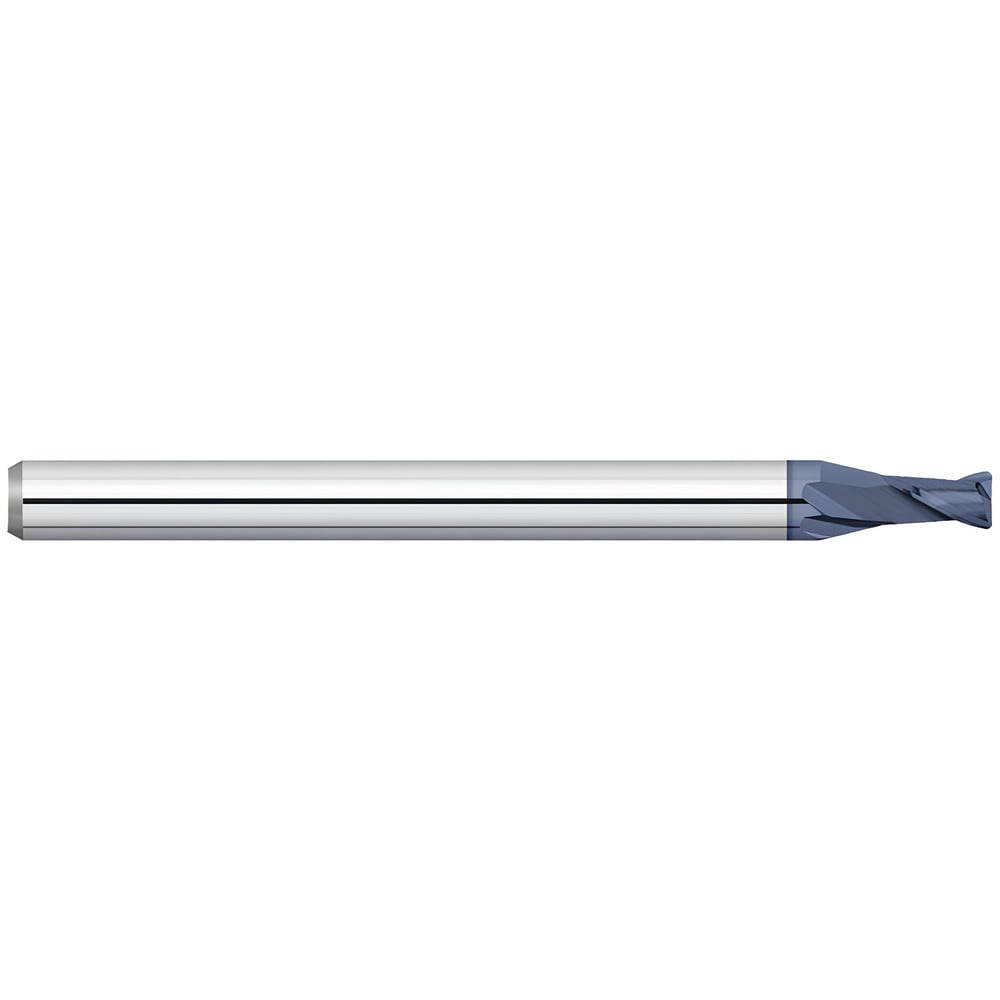 Corner Radius End Mill: 0.0900" Dia, 0.135" LOC, 0.0100" Radius, 2 Flute, Solid Carbide