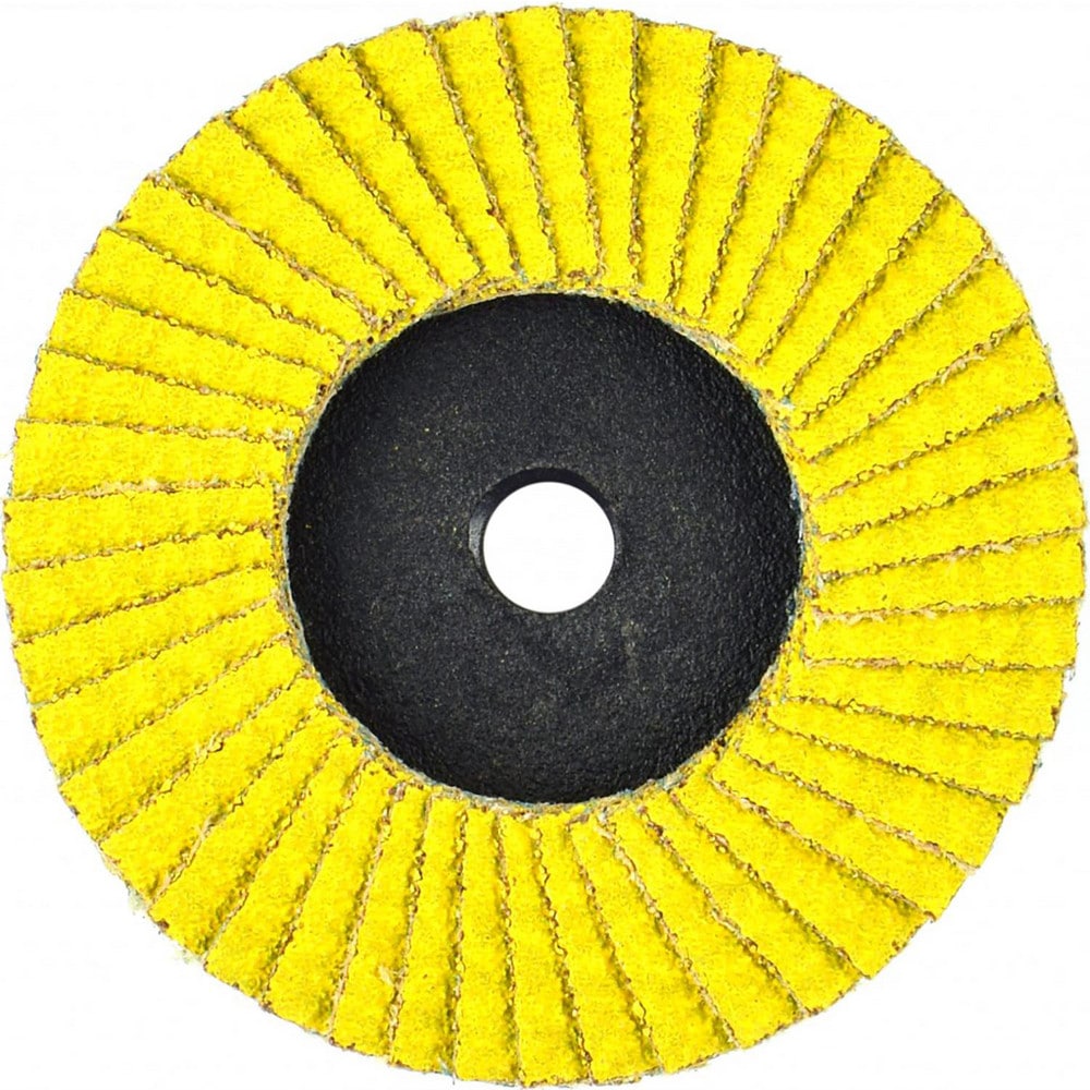 Flap Disc:  3" Dia, 5/8" Hole, 40 Grit, Ceramic Alumina, Type 29