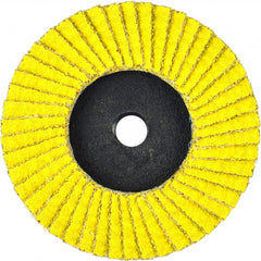 Flap Disc:  2" Dia, 5/8" Hole, 40 Grit, Ceramic Alumina, Type 29