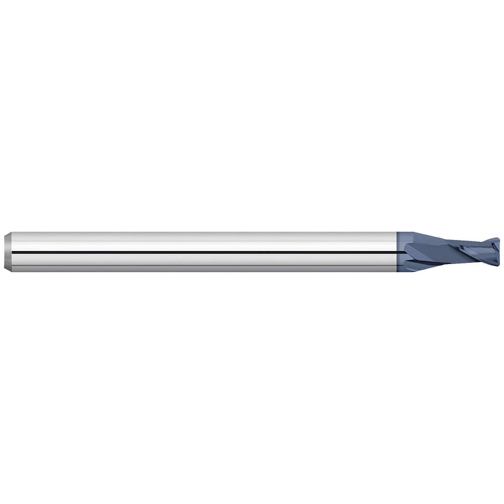 Corner Radius End Mill: 1/32" Dia, 3/32" LOC, 0.0050" Radius, 2 Flute, Solid Carbide