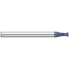 Corner Radius End Mill: 0.0400" Dia, 0.12" LOC, 0.0100" Radius, 2 Flute, Solid Carbide