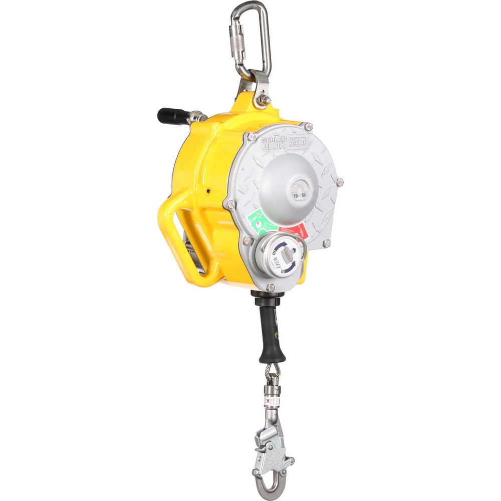 Self-Retracting Lifeline:  310 lb Capacity,  50.00' Lifeline,  Carabiner