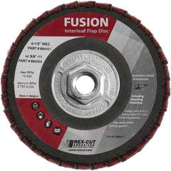 Flap Disc:  4-1/2" Dia, 7/8" Hole, 80 Grit, Aluminum Oxide, Type 27