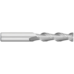 Corner Radius End Mill: 1/8" Dia, 3/4" LOC, 0.0150" Radius, 2 Flute, Solid Carbide