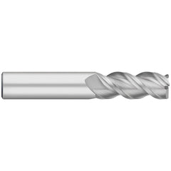 Corner Radius End Mill: 1/4" Dia, 3/4" LOC, 0.0300" Radius, 3 Flute, Solid Carbide