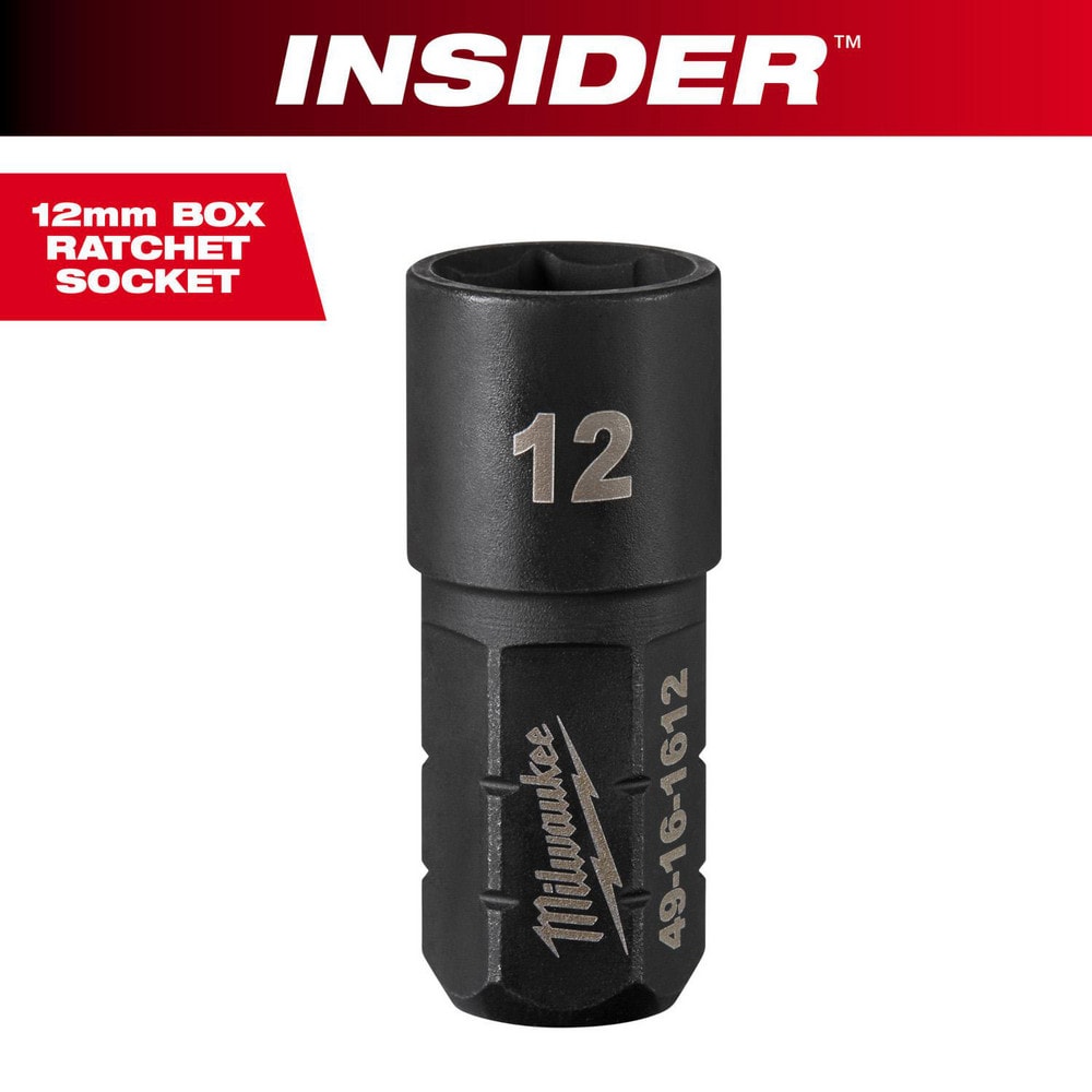 Impact Socket: 9/16" Drive, 12 mm Socket, Hex Drive