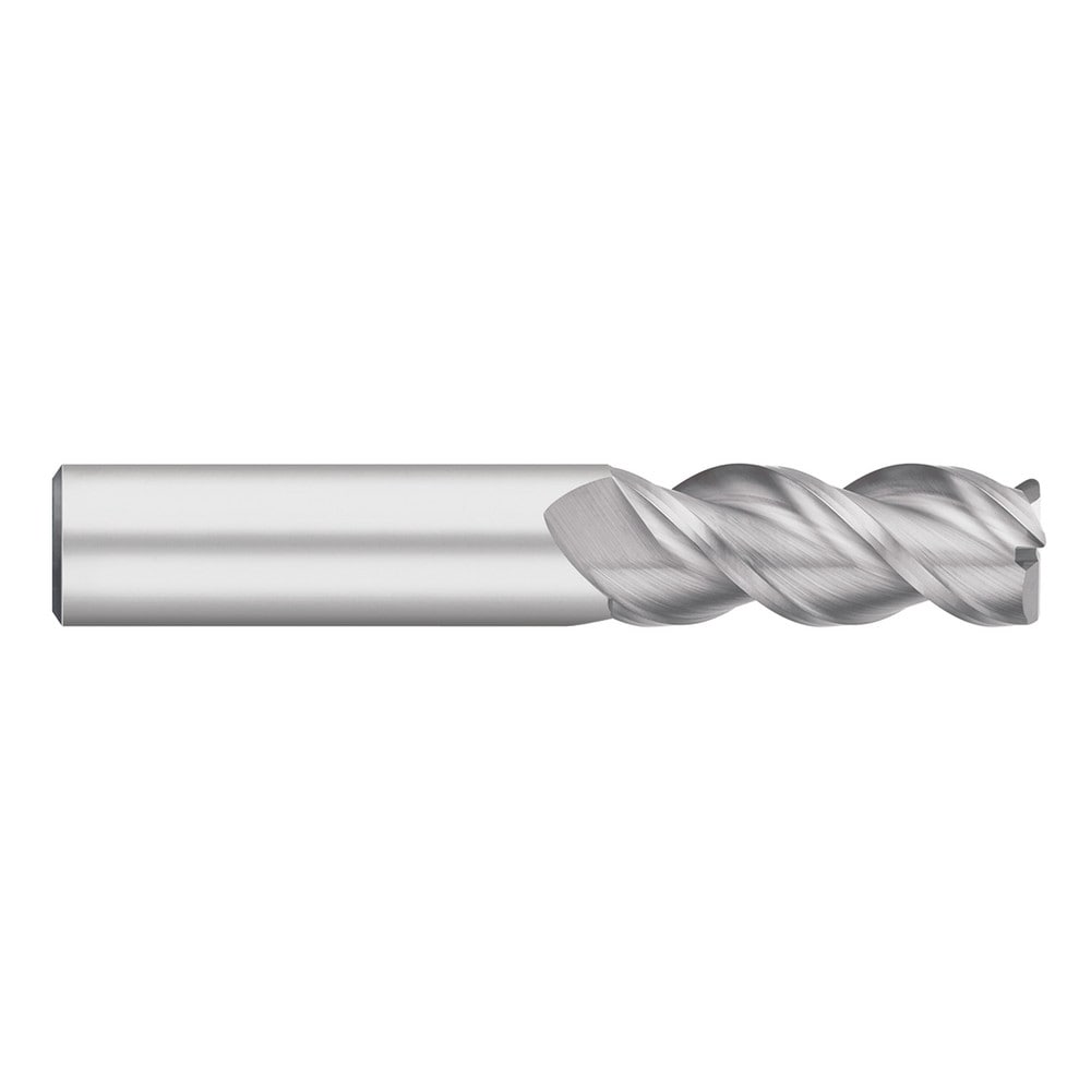 Corner Radius End Mill: 3/16" Dia, 5/8" LOC, 0.0100" Radius, 3 Flute, Solid Carbide