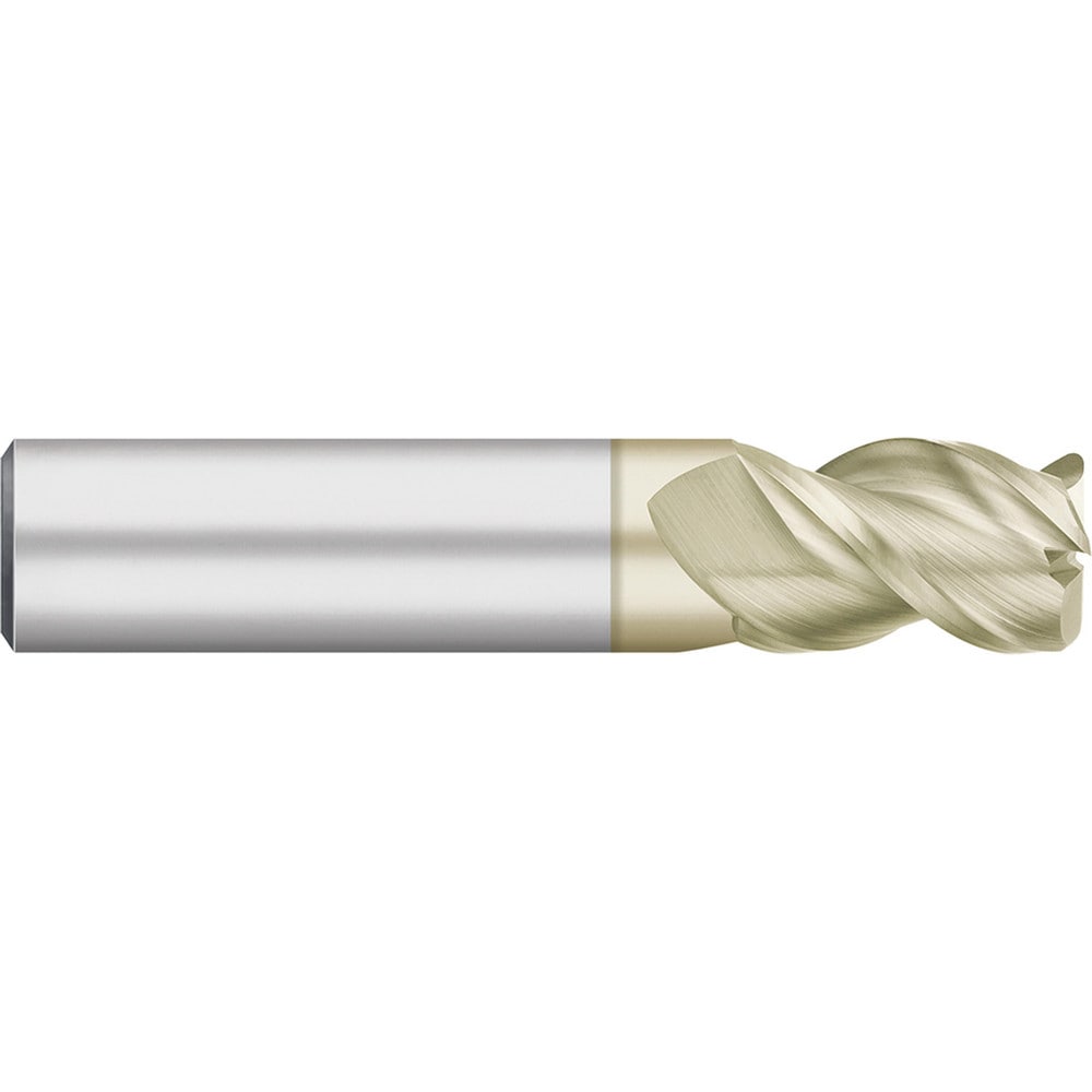 Corner Radius End Mill: 1/8" Dia, 1/4" LOC, 0.0200" Radius, 3 Flute, Solid Carbide