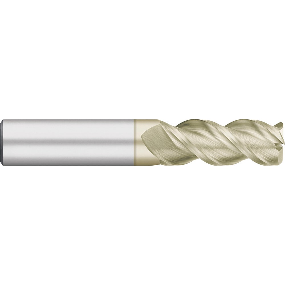 Corner Radius End Mill: 3/16" Dia, 5/8" LOC, 0.0300" Radius, 3 Flute, Solid Carbide