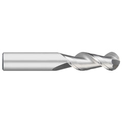 Ball End Mill: 3/16" Dia, 3/4" LOC, 2 Flute, Solid Carbide