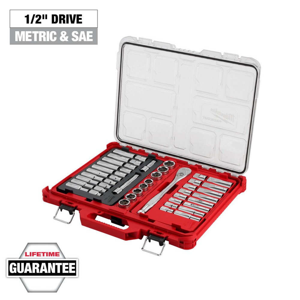 Ratchet & Socket Set Socket Set: 47 Pc, 5/32 to 9/16" Socket