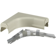 Raceway Fittings & Accessories; Product Type: Flat Elbow; Overall Length: 8.00; Color: Ivory; Overall Width: 5; Overall Height: 1 in; Material: Steel