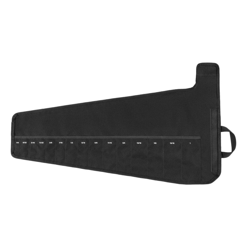 Tool Pouches & Holsters; Holder Type: Rollup Pouch; Tool Type: SAE Ratcheting Combination Wrench Pouch; Closure Type: Hook & Loop; Material: Polyester; Color: Black; Hand: Ambidextrous; Belt Included: No