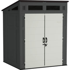 Sheds; Shed Type: Vertical Storage Shed; Overall Width: 75 in; Overall Depth: 65.25 in; Overall Height: 89.75 in; Overall Capacity: 200 ft¬≥; Material: Resin; Color: Gray