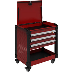 Utility Utility Cart: 31" Long, 31" Wide, 600 lb Capacity, Carmine Red