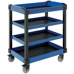 Utility Utility Cart: 36" Long, 36" Wide, Steel, 600 lb Capacity, Avalanche Blue