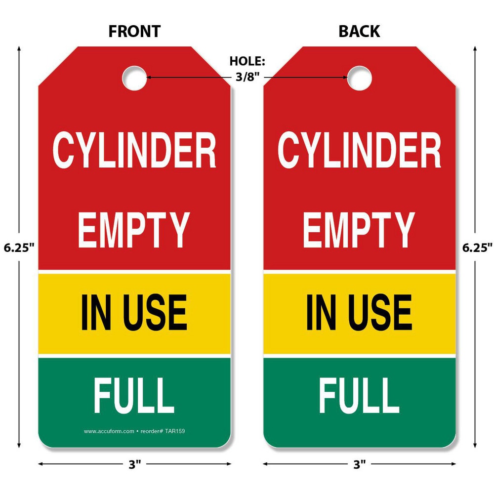 Inspection Tag: Rectangle, 6-1/4" High, Synthetic Paper, "Blank"