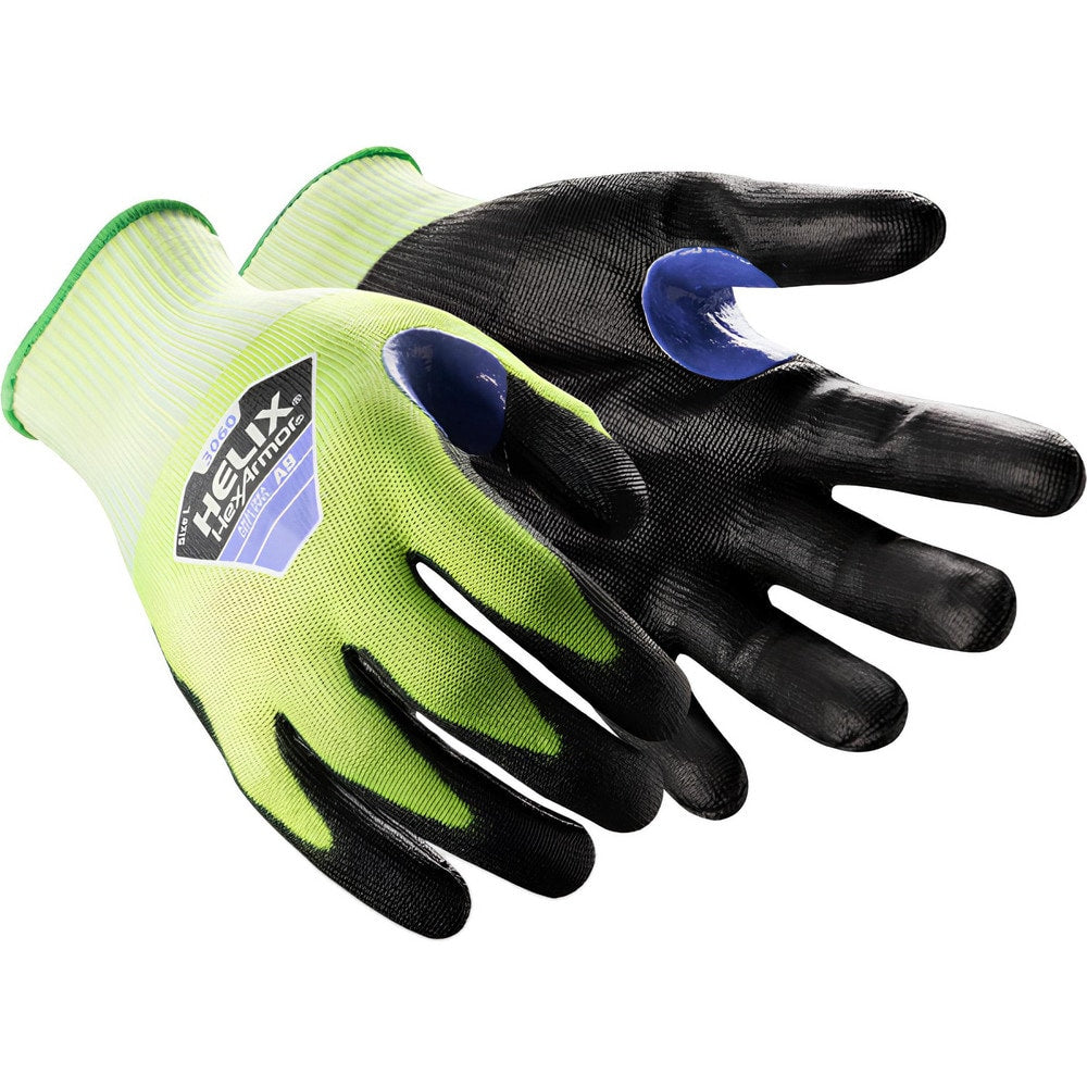 Cut, Puncture & Abrasion-Resistant Gloves: Helix Helix, Size 2X-Large, ANSI Cut A9, ANSI Puncture 4, Polyurethane, HPPE Blend