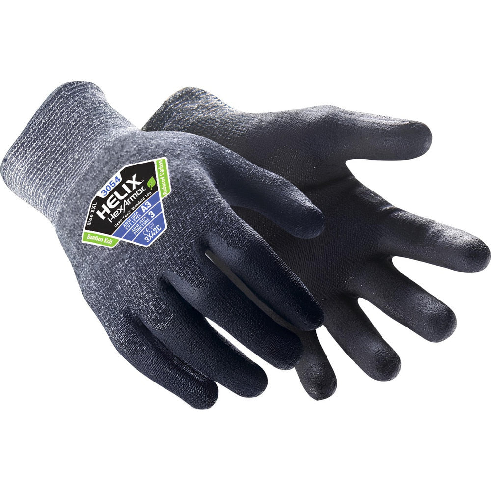 Cut & Abrasion-Resistant Gloves: Helix Helix, Size Large, ANSI Cut A3, ANSI Puncture 0, Foam Nitrile, Bamboo Blend