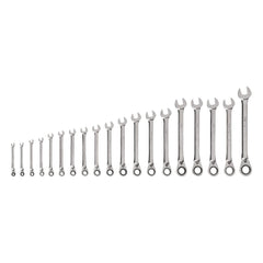 Ratchet Set & Combination Wrench Set: 19 Pc, Metric