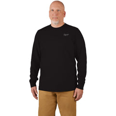 Work Shirt: Lightweight, Breathable & UV Protection, Long Sleeve, Large, Cotton & Polyester, Black, 0 Pocket