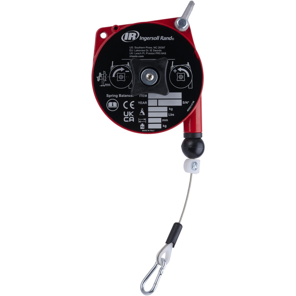 Tool Balancers; Reel Type: Enclosed; Hanger Type: Fixed Ring; Minimum Load Capacity: 0.88; Maximum Load Capacity: 2.20; Cable Length: 5.200; Lockable: No; Locking Mechanism: No Lock; Tension Adjustment: Yes