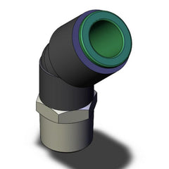 Pneumatic Hose Fittings & Couplings; 12MM-3/8 45D ML ELBOW KR FLAME RES 1-TCH FTTNG