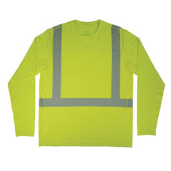 Work Shirt: Cooling Work Shirt, Long Sleeve, Large, Polyester & Spandex, Lime, 0 Pocket