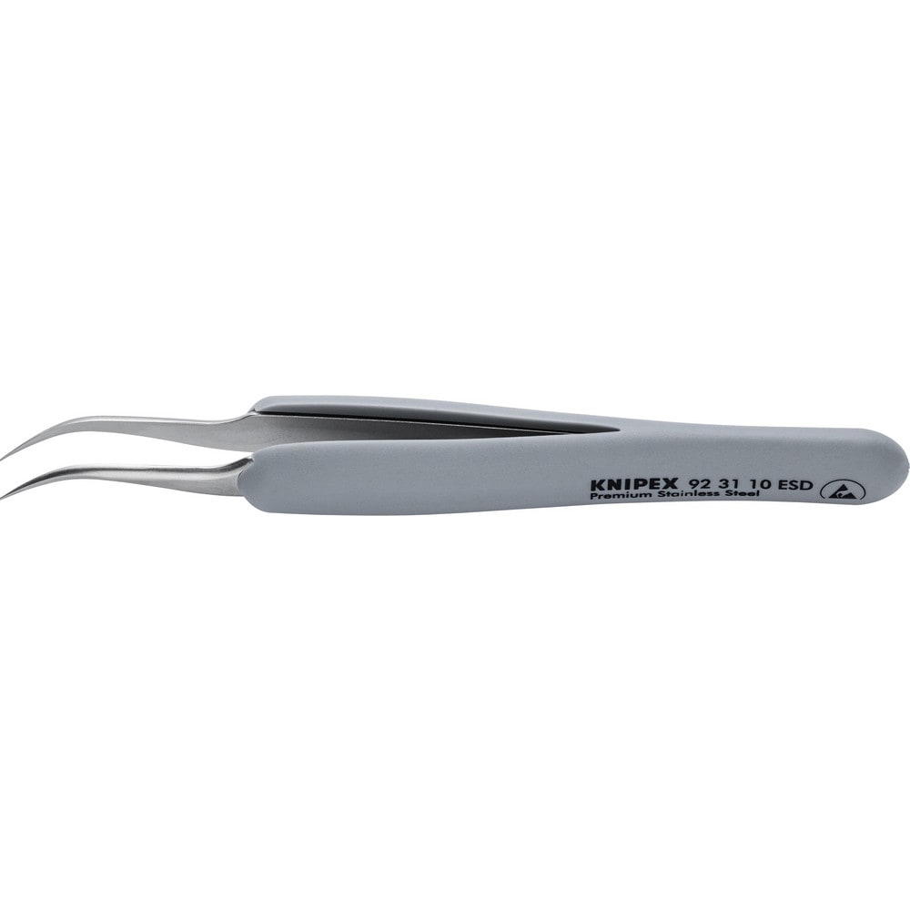 Tweezers; Tweezer Type: Fine Point; Pattern: Smooth Pointed Tip and Serrated Bent Tip; Material: Stainless Steel; Tip Type: Extra Fine, Angled; Tip Shape: Pointed; Overall Length (Decimal Inch): 5; Grip Style: Smooth