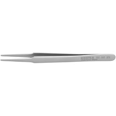 Tweezers; Tweezer Type: Utility; Pattern: Serrated Blunt Tip; Material: Stainless Steel; Tip Type: Blunt; Tip Shape: Pointed; Overall Length (Inch): 4-1/2; Grip Style: Smooth