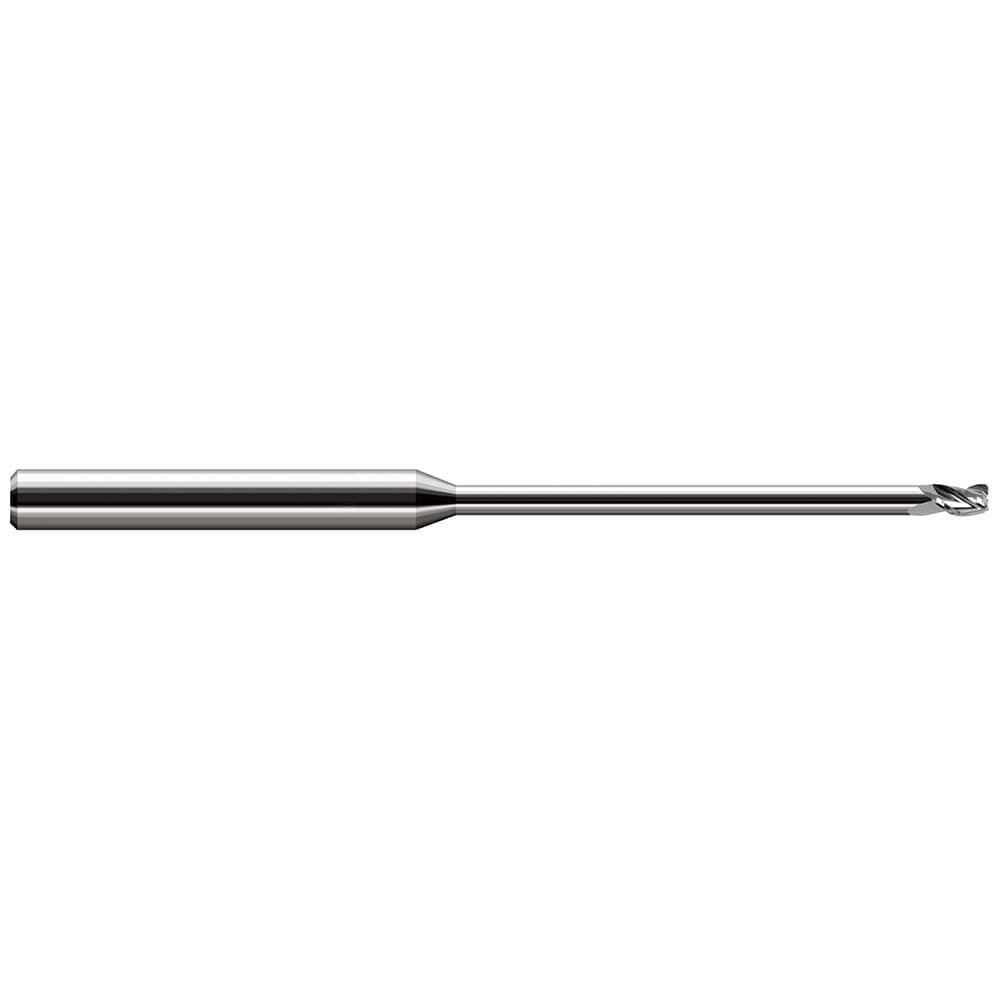 Corner Radius End Mill: 1/16" Dia, 3/32" LOC, 0.0050" Radius, 3 Flute, Solid Carbide