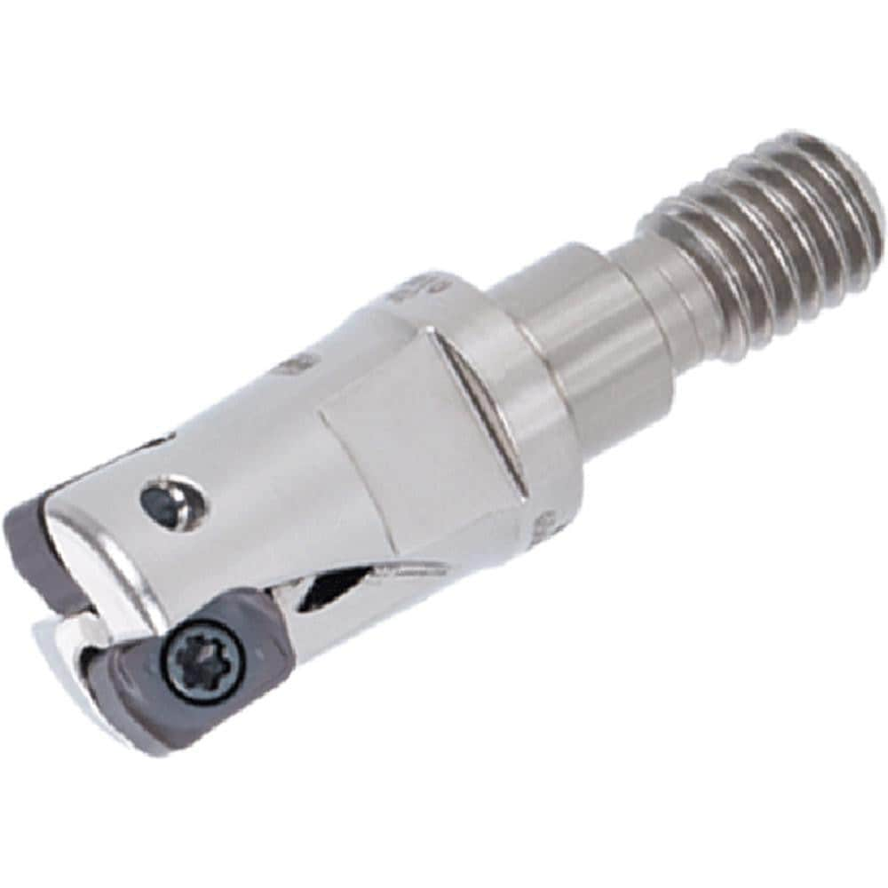 Indexable High-Feed End Mill: 8 mm Cut Dia, 6 mm Modular Shank