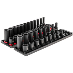 Deep Standard Impact Socket Set Socket Set: 42 Pc, 0.3125 to 0.75" Socket