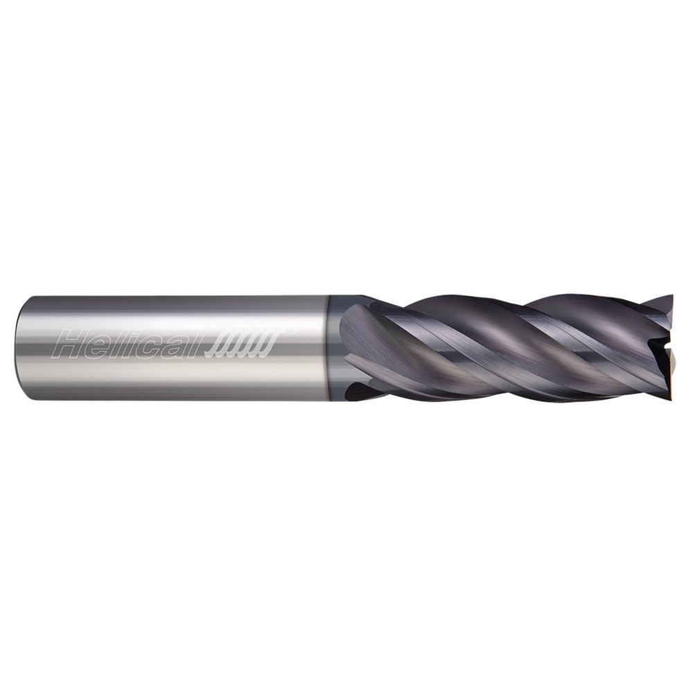 Square End Mill: 3/8" Dia, 7/8" LOC, 4 Flute, Solid Carbide