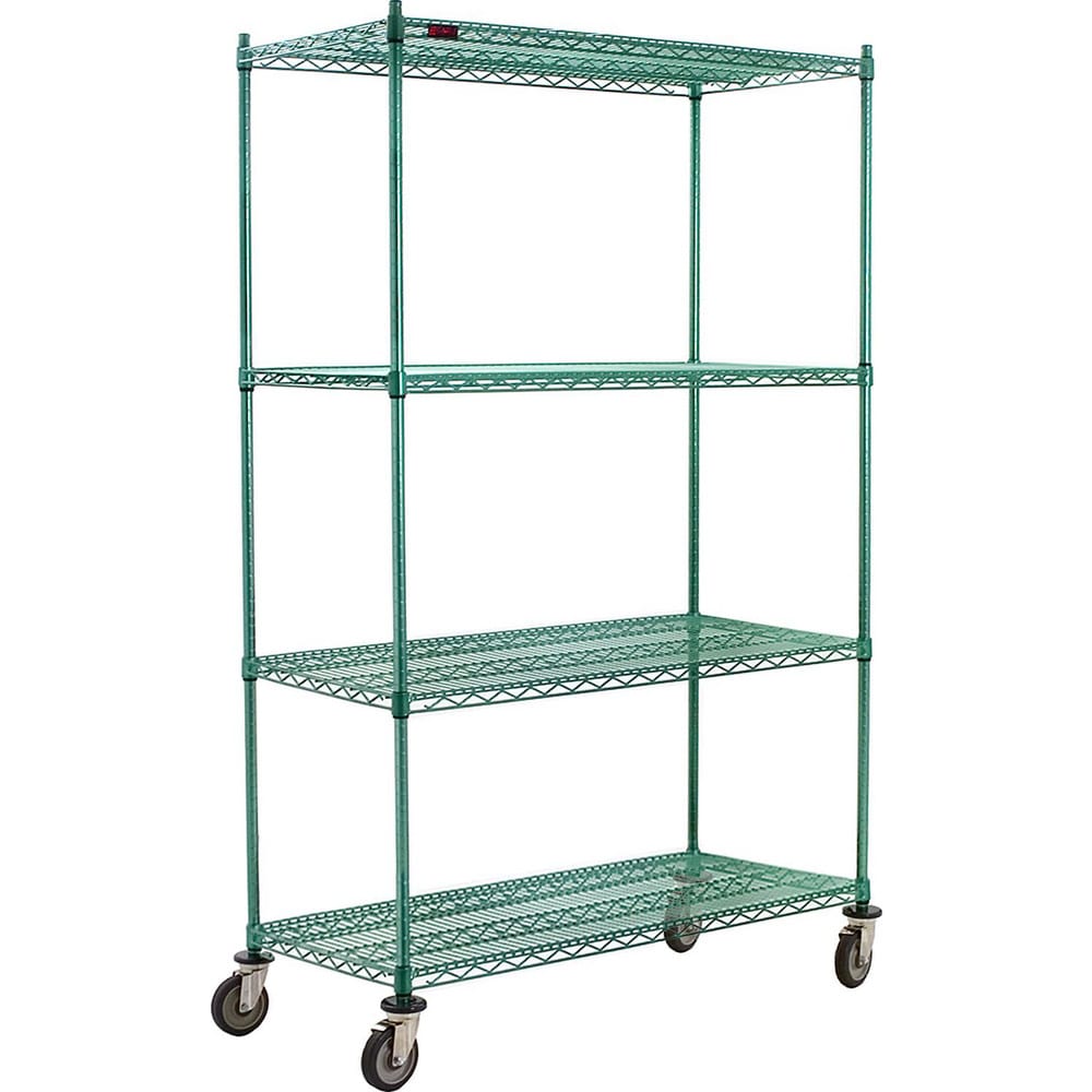 Wire Shelving; Shelving Type: Mobile Wire Shelving; Shelf Type: Adjustable; Adjustment Type: Split Sleeve; Shelf Capacity: 800; Mobility: Mobile; Depth (Inch): 24; Height (Inch): 74; Width (Inch): 36; Wire Shelving Material: Antimicrobial Steel