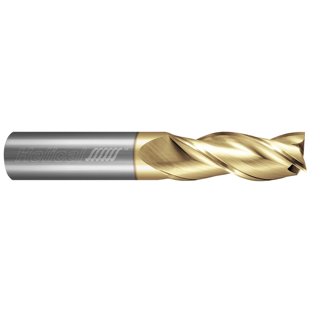 Square End Mill: 1/4" Dia, 1-1/4" LOC, 3 Flute, Solid Carbide