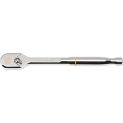 Ratchets; Tool Type: Ratchet; Drive Size: 0.375; Head Shape: Teardrop; Head Features: Reversible; Head Style: Flexible; Material: Alloy Steel; Finish: Polished Chrome; Overall Length (Inch): 8.39