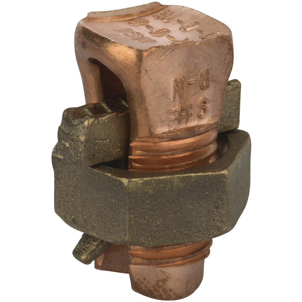 Split Bolt Connectors; Connector Material: Copper; Maximum Compatible Wire Size: 10 AWG; Maximum Compatible Wire Size (AWG): 10; Pressure Bar Material: Copper Alloy; Compatible Wire Type: Copper