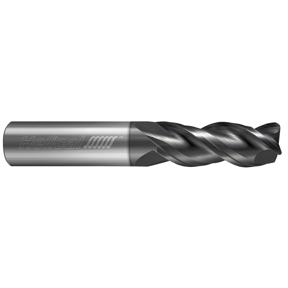 Corner Radius End Mill: 1" Dia, 2" LOC, 0.0300" Radius, 3 Flute, Solid Carbide