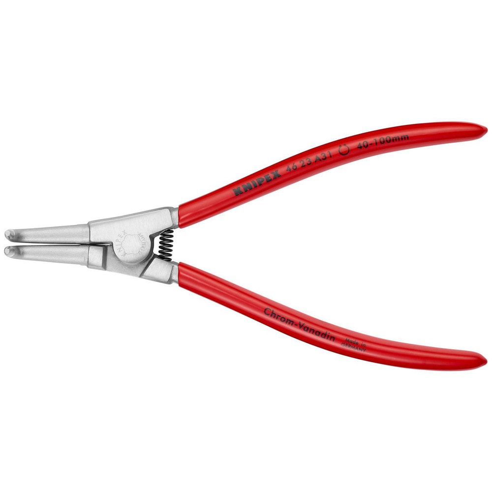 Retaining Ring Pliers; Type: External Snap Ring Pliers; Tip Angle: 90; Ring Diameter Range (Inch): 1-37/64 to 3-15/16; Overall Length (Decimal Inch): 8.0000