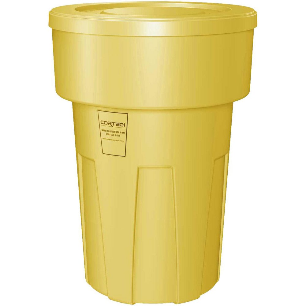 Trash Cans & Recycling Containers; Product Type: Trash Can; Type: Cortech Cobra Trash Can; Container Capacity: 55 Gallons; Container Shape: Round; Lid Type: No Lid; Container Material: Polyethylene; Color: Yellow; Material: Plastic