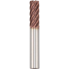 Corner Radius End Mill: 1/2" Dia, 2" LOC, 0.0300" Radius, 7 Flute, Solid Carbide