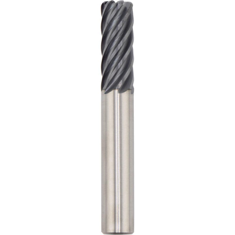 Corner Radius End Mill: 5/8" Dia, 1-9/16" LOC, 0.0600" Radius, 7 Flute, Solid Carbide