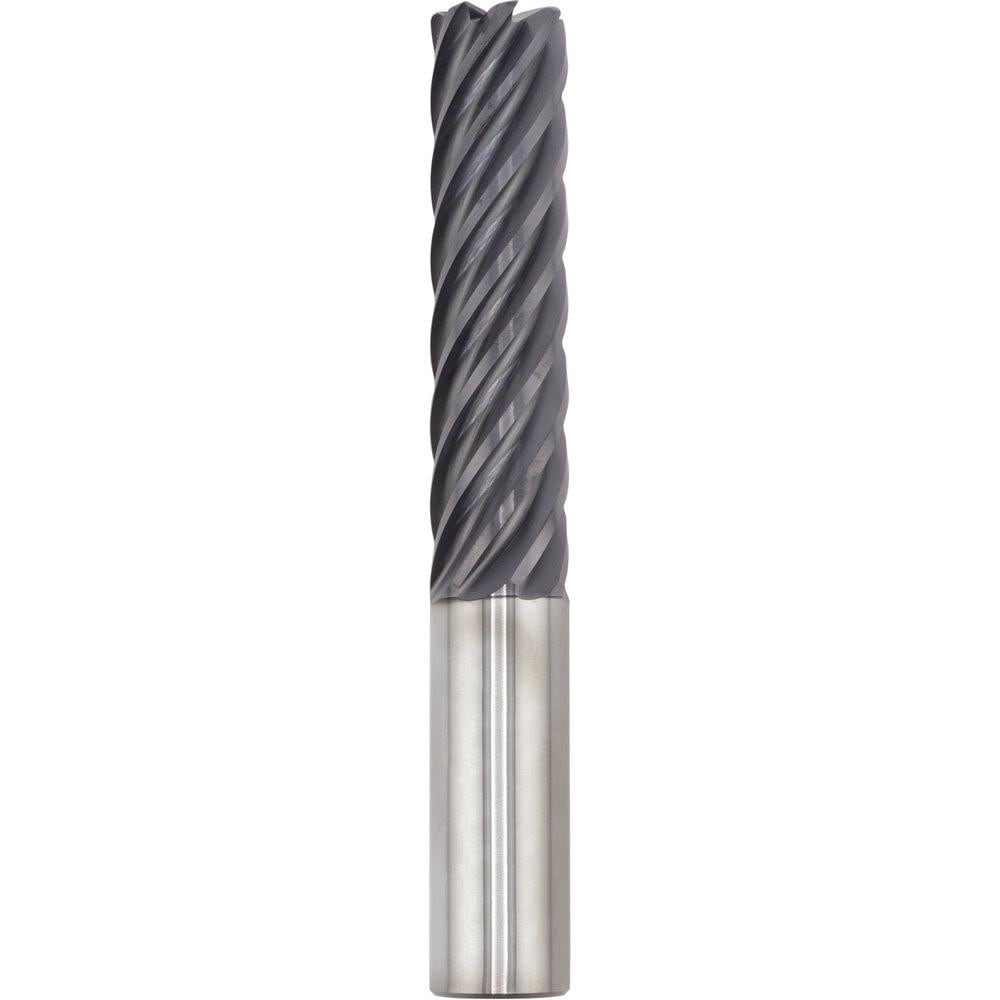 Corner Radius End Mill: 20.00 mm Dia, 60.00 mm LOC, 2.00 mm Radius, 7 Flute, Solid Carbide