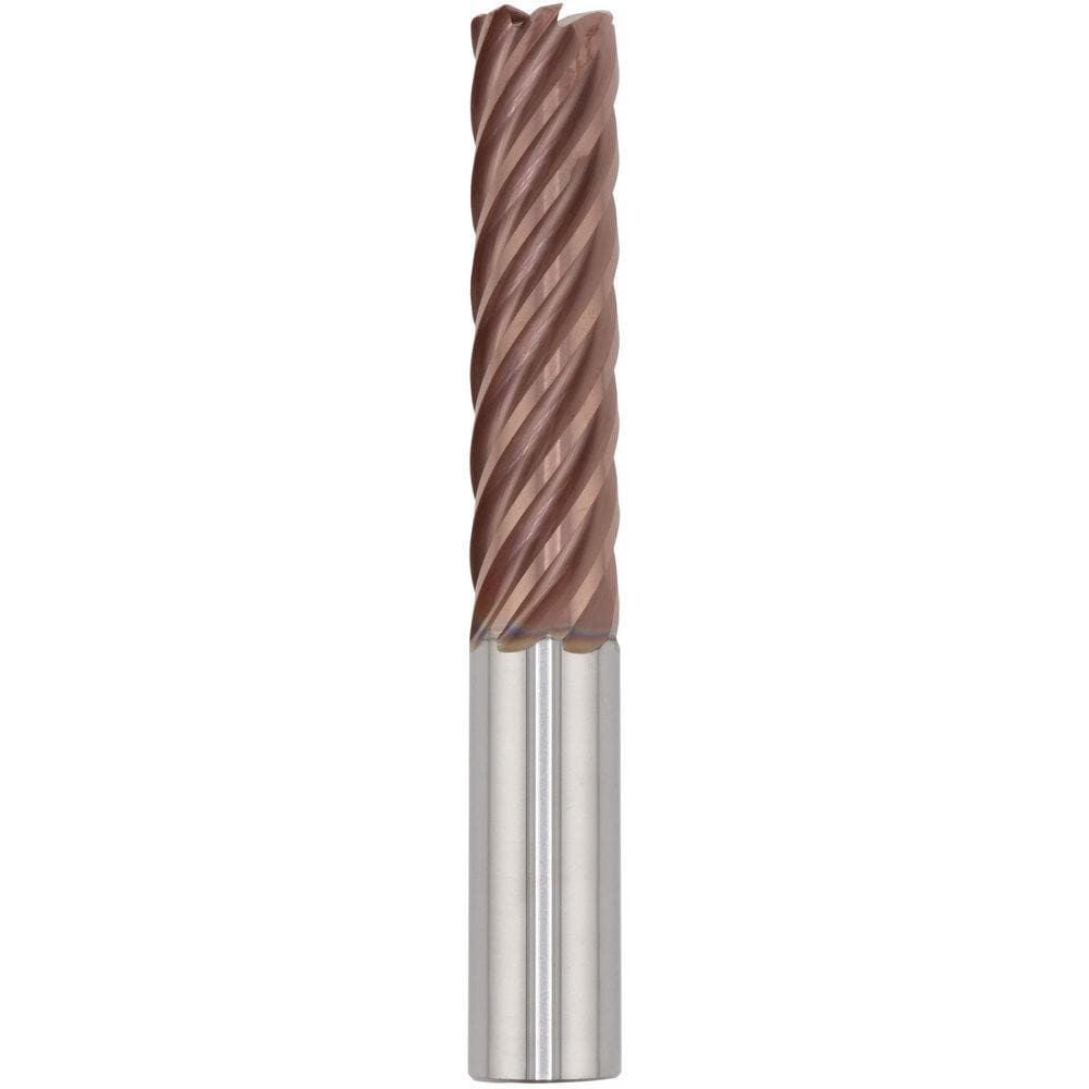 Corner Radius End Mill: 1" Dia, 2-1/2" LOC, 0.1200" Radius, 7 Flute, Solid Carbide