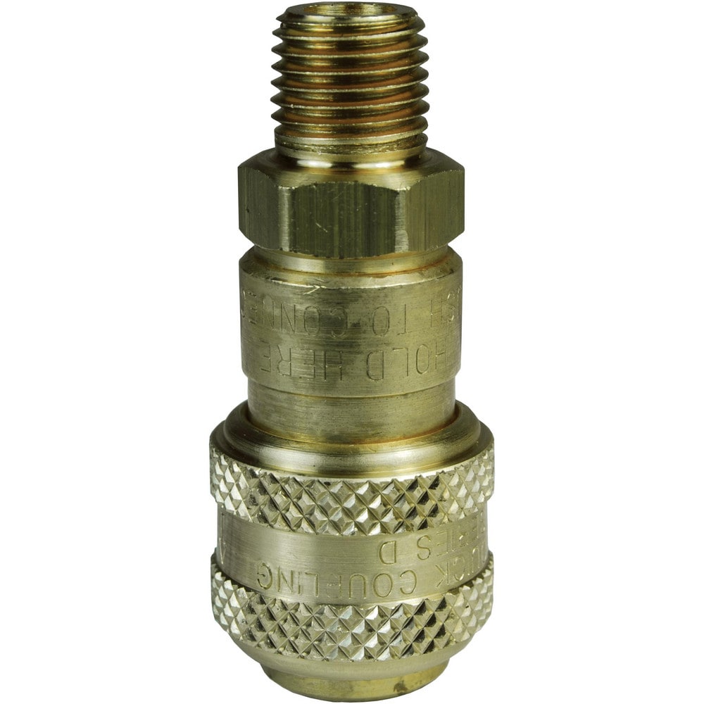 Pneumatic Hose Fittings & Couplings; Fitting Type: Air Hose; Type: Coupler; Coupling Type: Coupler; Interchange Type: Industrial; Thread Type: NPTF; Coupler Size: 0.25; Material: Brass; Thread Standard: Male NPT