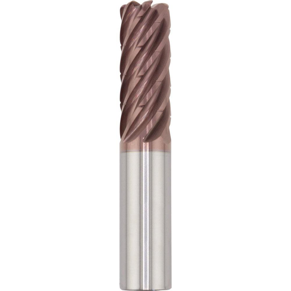 Corner Radius End Mill: 25.00 mm Dia, 63.00 mm LOC, 3.00 mm Radius, 7 Flute, Solid Carbide