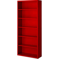 Bookcases; Overall Height: 84; Overall Width: 36; Overall Depth: 18; Material: Steel; Color: Signal Red; Shelf Weight Capacity: 160